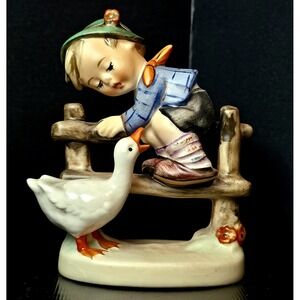 Goebel Hummel 195/1 Barnyard Hero Boy Goose TMK4 5-3/4" Figurine  1